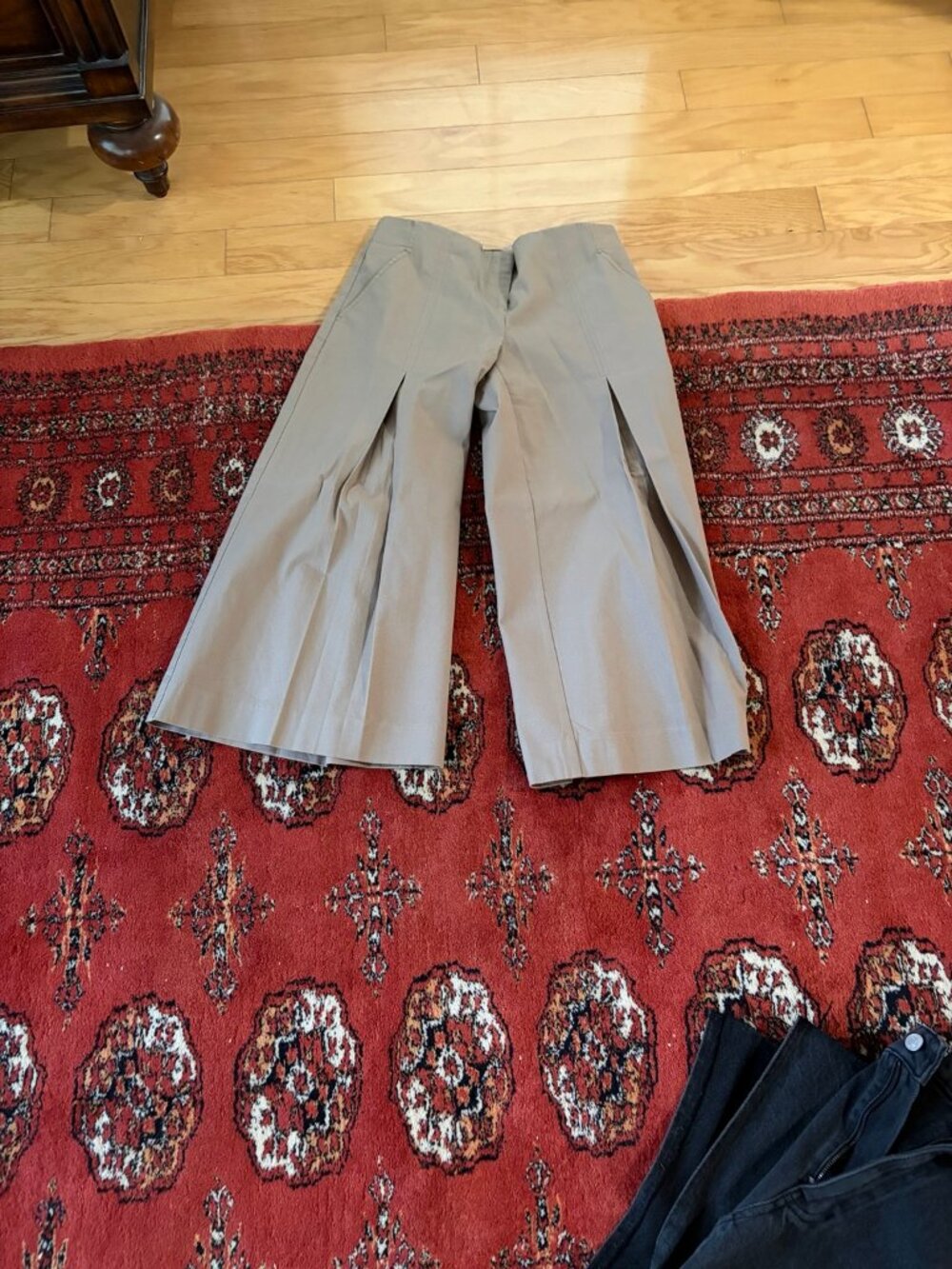 Poleci Taupe Cropped Wide Leg Trousers Size 4
